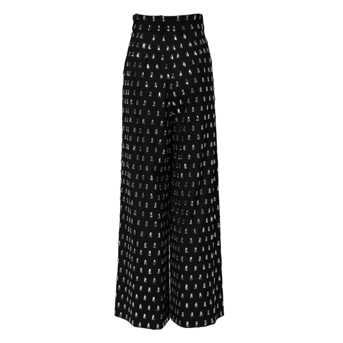 Dolce & Gabbana Black Crystal Embellished Wide Leg Pants Dolce & Gabbana