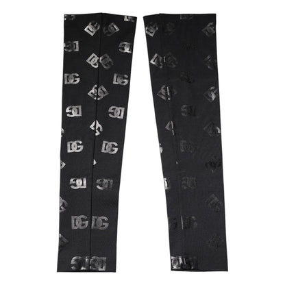 Dolce & Gabbana Black DG Logo Monogram Wool Stretch Arm Sleeves Dolce & Gabbana