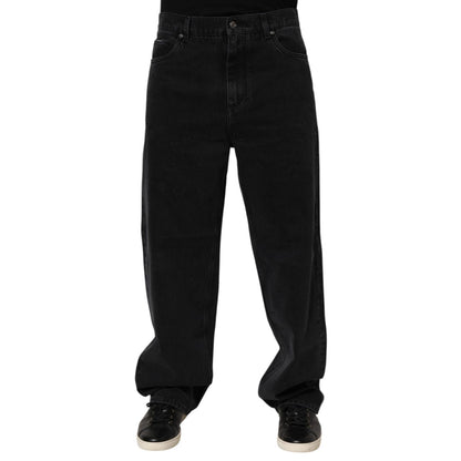 Dolce & Gabbana Black Denim Wide Leg Relaxed Fit Pants Jeans Dolce & Gabbana