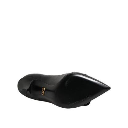 Dolce & Gabbana Black Devotion Leather Heels Pumps Shoes
