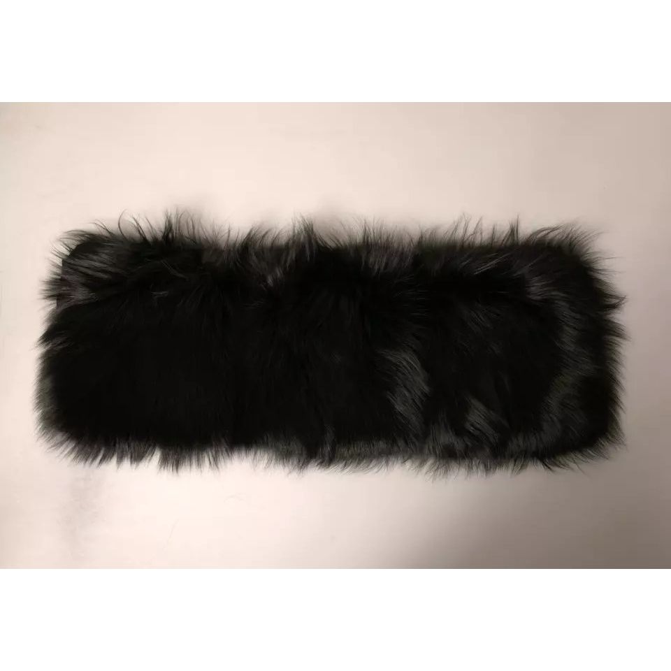 Dolce & Gabbana Black Fur Shoulder Collar Wrap Shawl Scarf Dolce & Gabbana