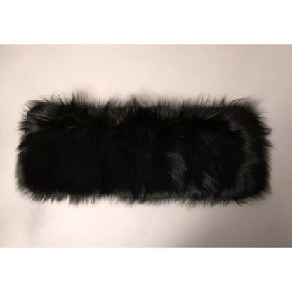 Dolce & Gabbana Black Fur Shoulder Collar Wrap Shawl Scarf Dolce & Gabbana