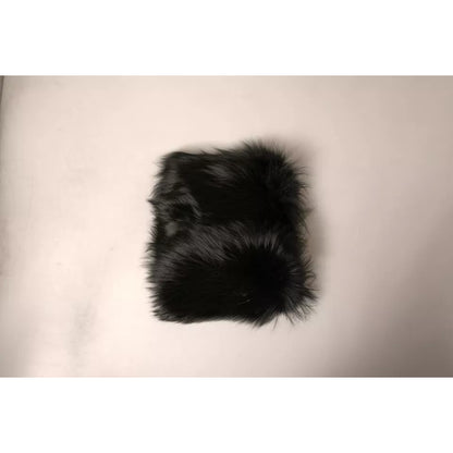 Dolce & Gabbana Black Fur Shoulder Collar Wrap Shawl Scarf Dolce & Gabbana