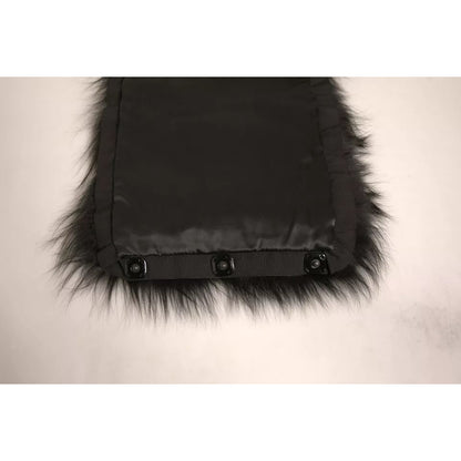 Dolce & Gabbana Black Fur Shoulder Collar Wrap Shawl Scarf Dolce & Gabbana