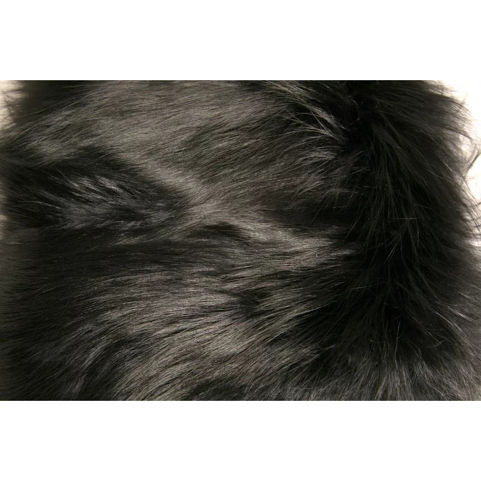 Dolce & Gabbana Black Fur Shoulder Collar Wrap Shawl Scarf Dolce & Gabbana