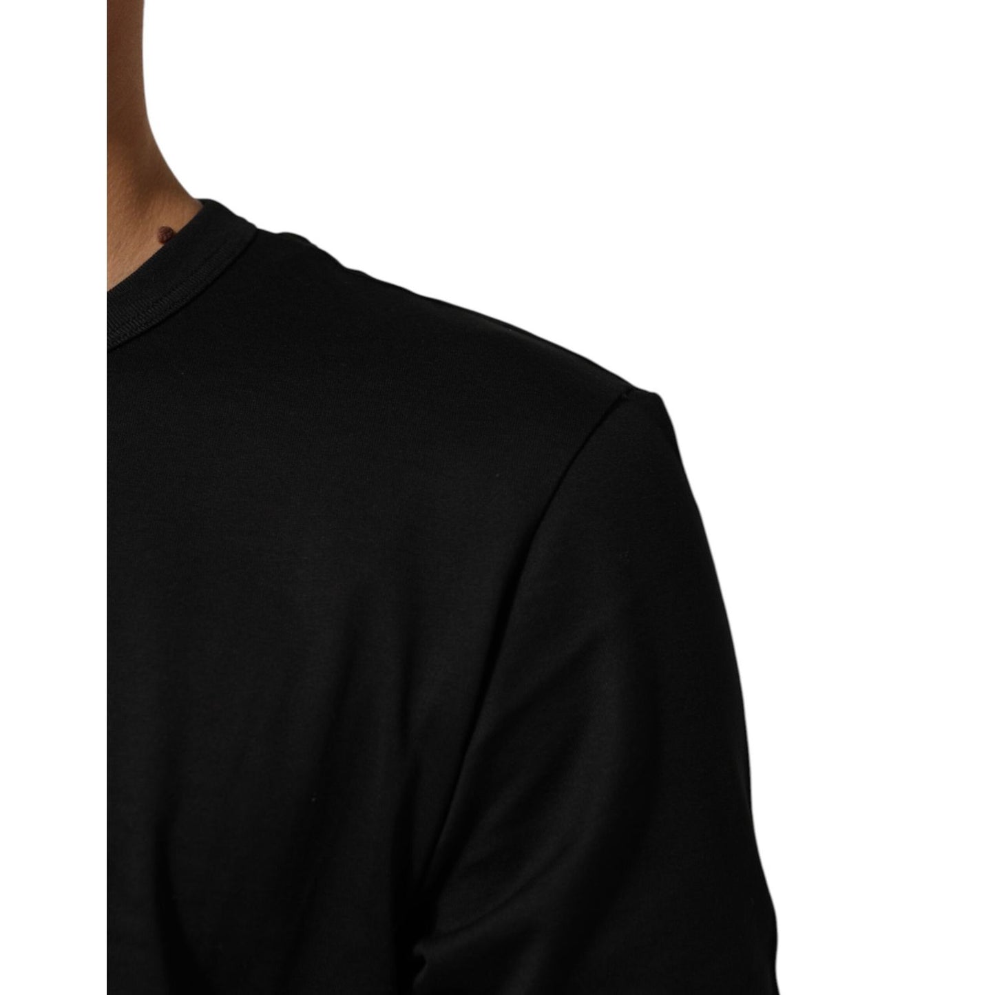 Dolce & Gabbana Black Goodluck 2021 Cotton Crew Neck T-shirt