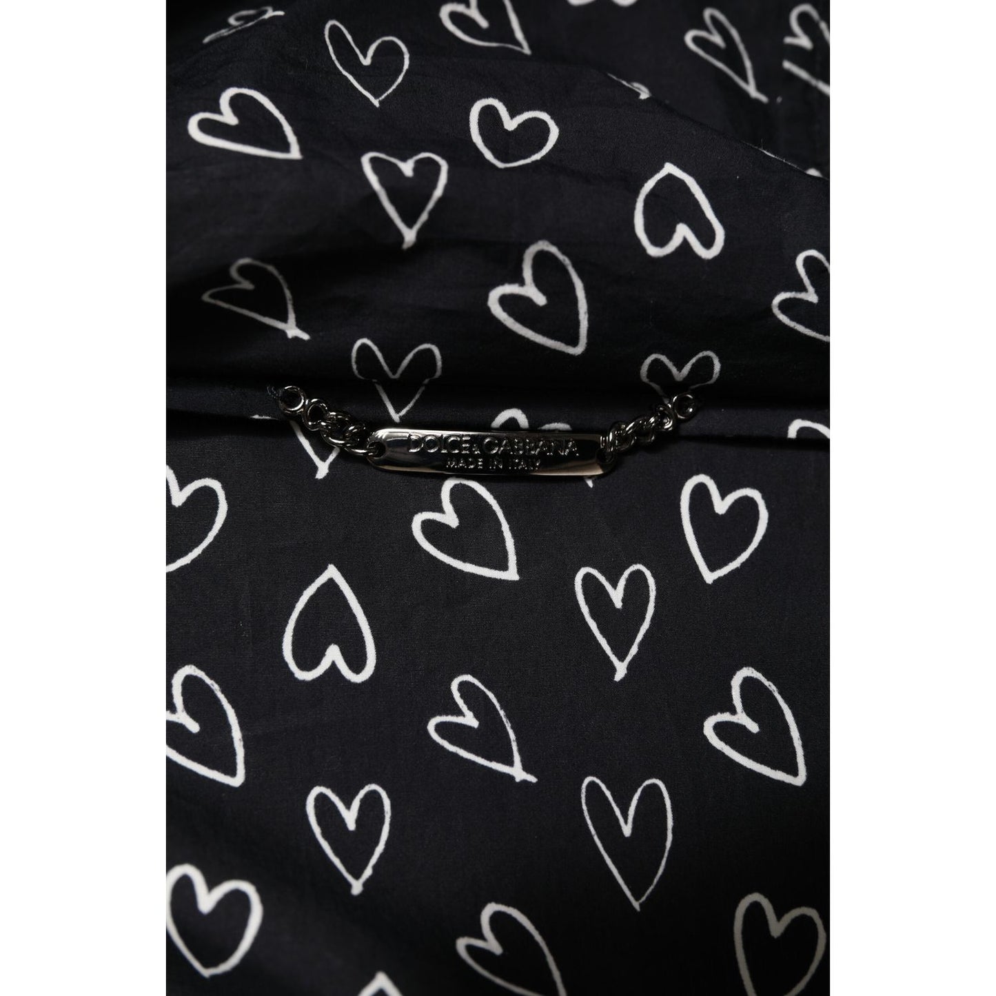 Dolce & Gabbana Black Heart Print Hooded Windbreaker Jacket Dolce & Gabbana