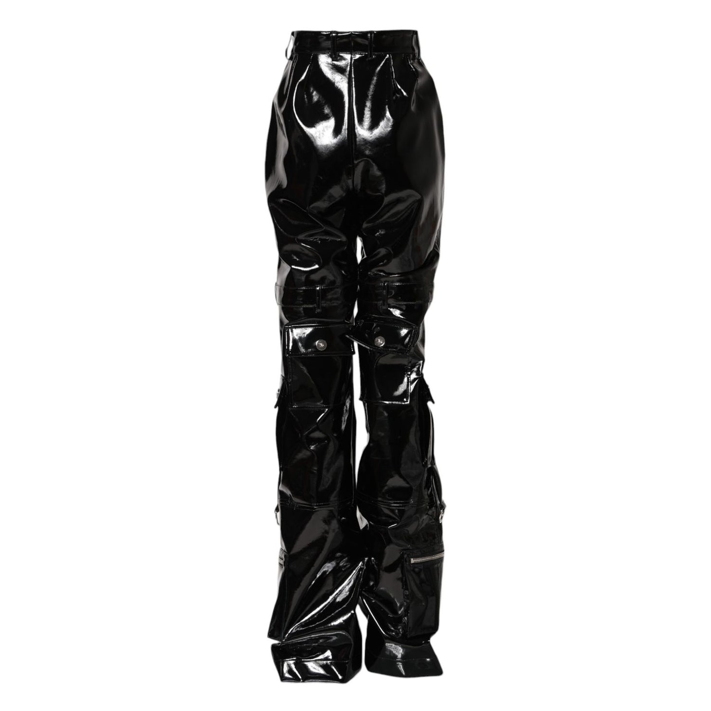 Dolce & Gabbana Black High Waist Cargo Bootcut Pants Dolce & Gabbana
