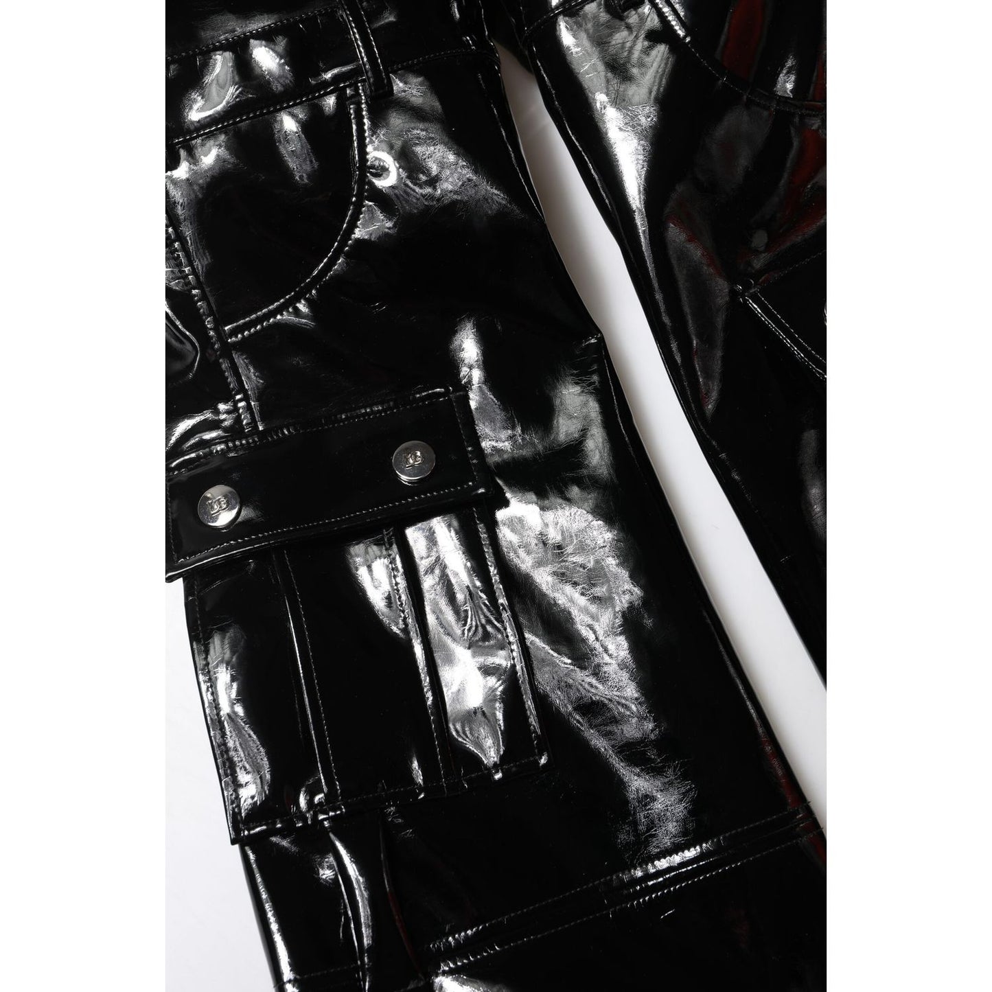 Dolce & Gabbana Black High Waist Cargo Bootcut Pants Dolce & Gabbana