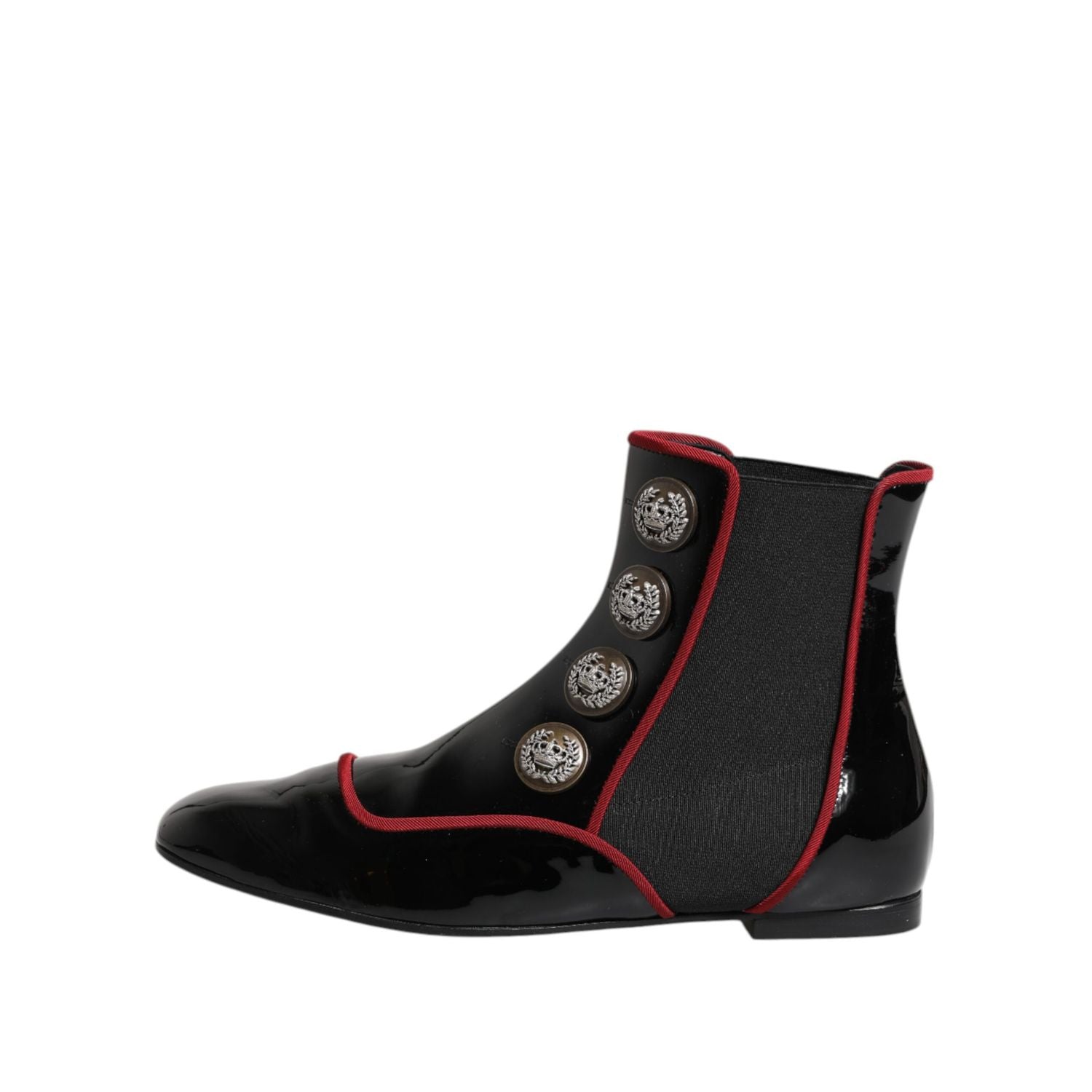 Dolce & Gabbana Black Jackie Buttoned Chelsea Boots Shoes