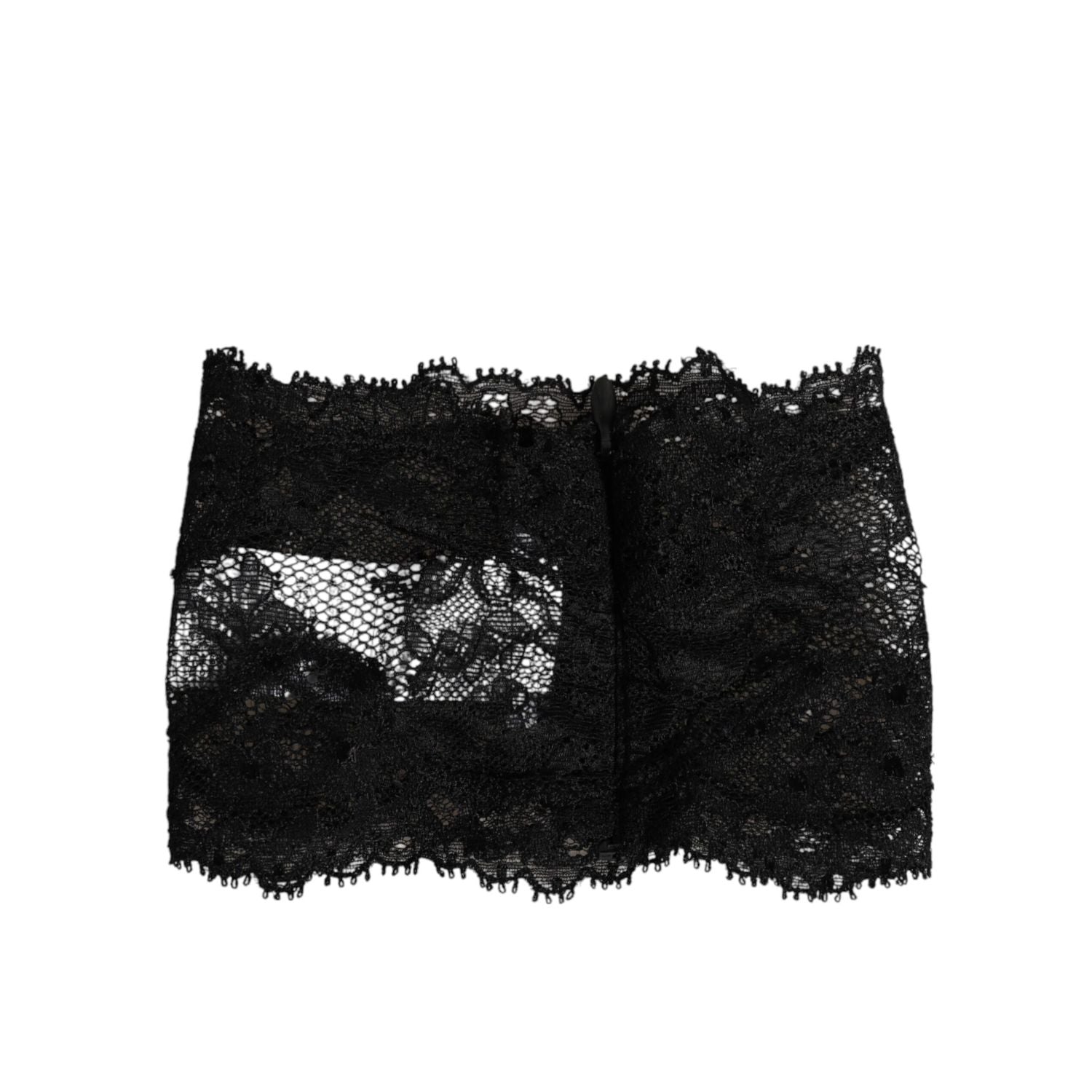 Dolce & Gabbana Black Lace Bandeau Bustier Top Sheer Stretch Underwear