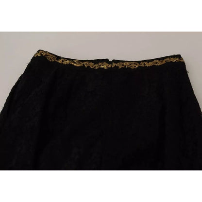 Dolce & Gabbana Black Lace Gold Baroque SPECIAL PIECE Shorts