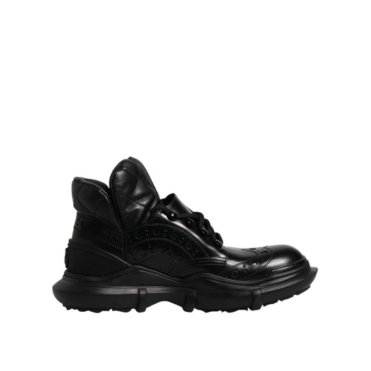 Dolce & Gabbana Black Leather Casual Mens Ankle Boots Shoes Dolce & Gabbana
