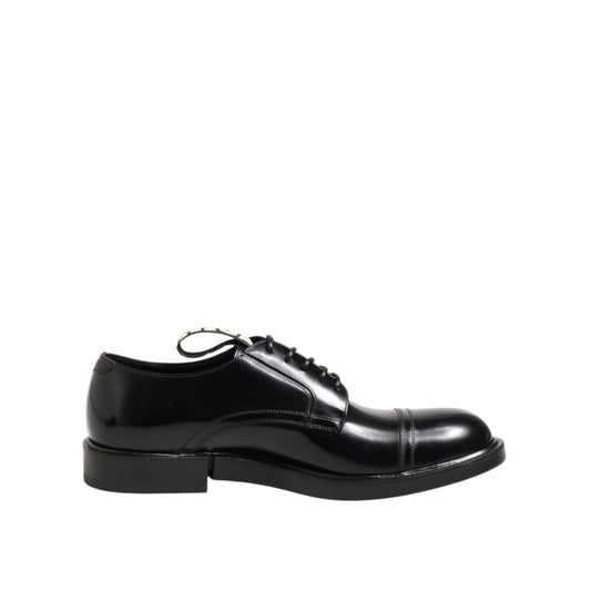 Dolce & Gabbana Black Leather Dress Lace Up Men Formal Shoes Dolce & Gabbana