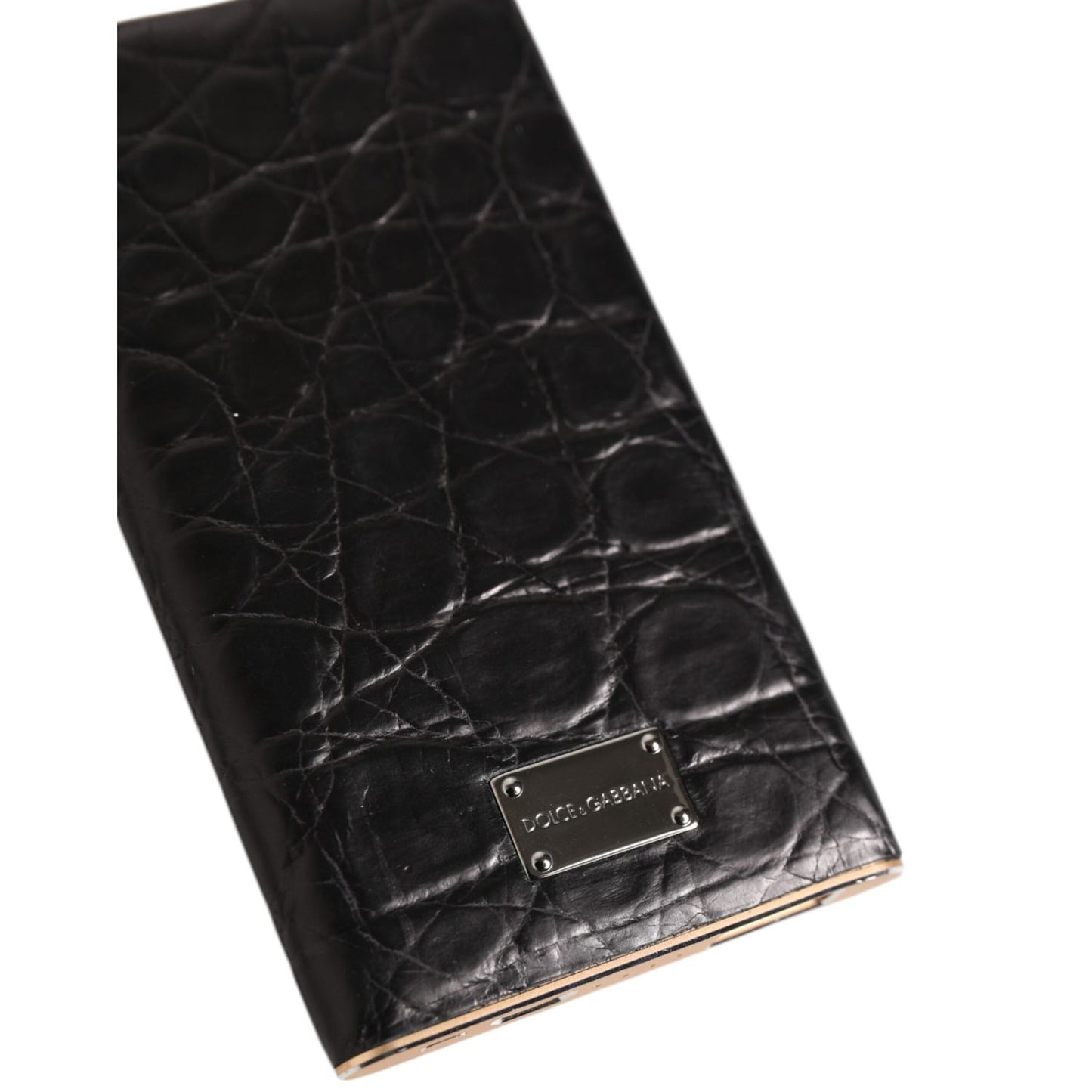 Dolce & Gabbana Black Leather Exotic 3000mAh Power Bank Charger USB