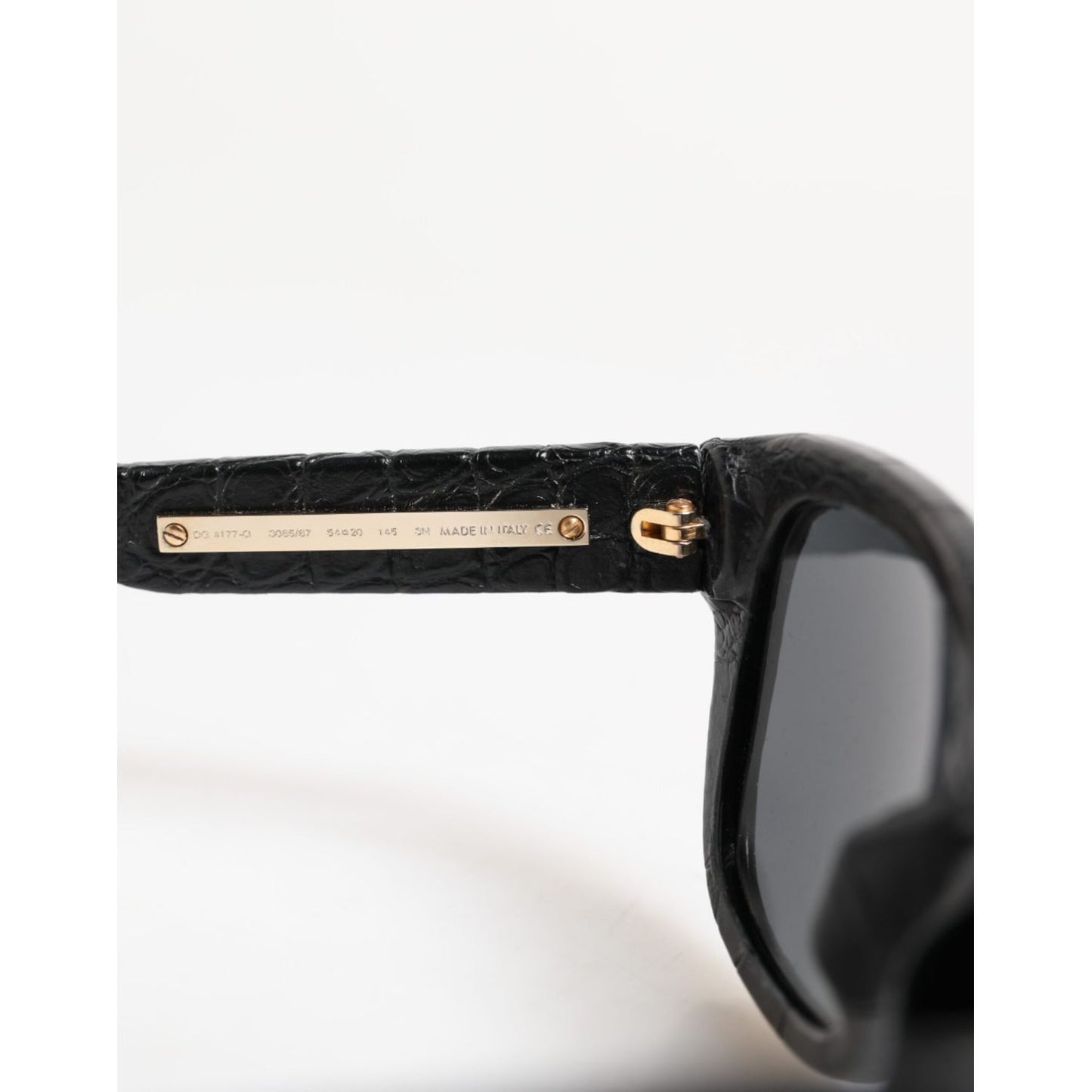 Dolce & Gabbana Black Leather Frame DG4177 Tinted Lens Sunglasses