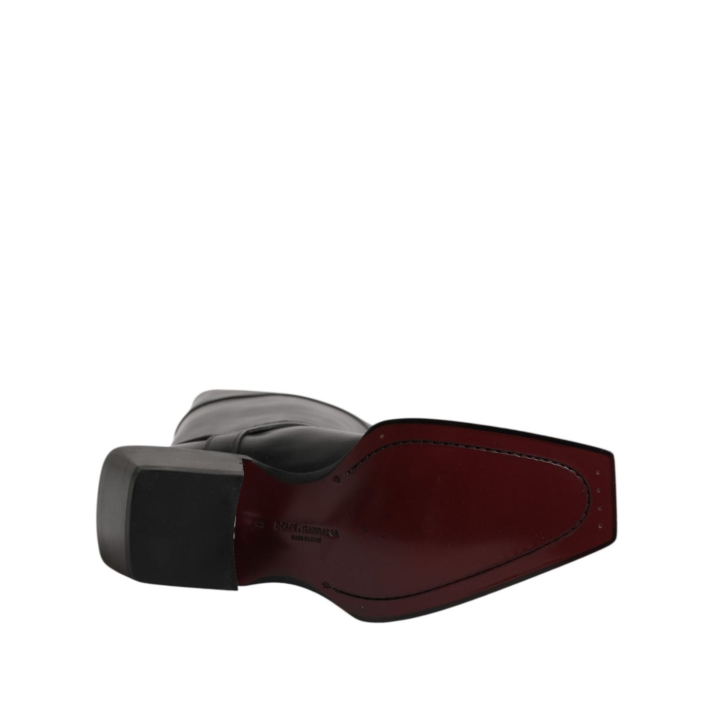 Dolce & Gabbana Black Leather High Boots Flats Shoes Dolce & Gabbana