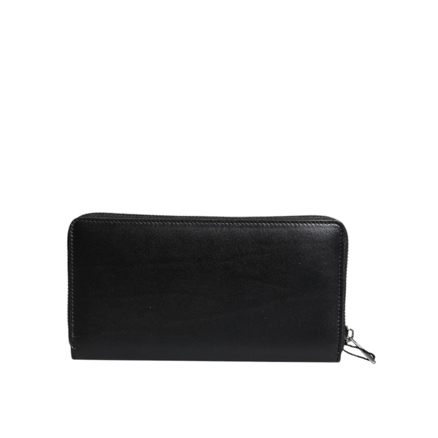 Dolce & Gabbana Black Leather Logo Plaque Zip Around Continental Wallet Dolce & Gabbana