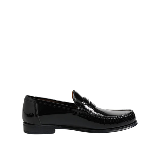 Dolce & Gabbana Black Leather Slip On Loafers Dress Shoes Dolce & Gabbana