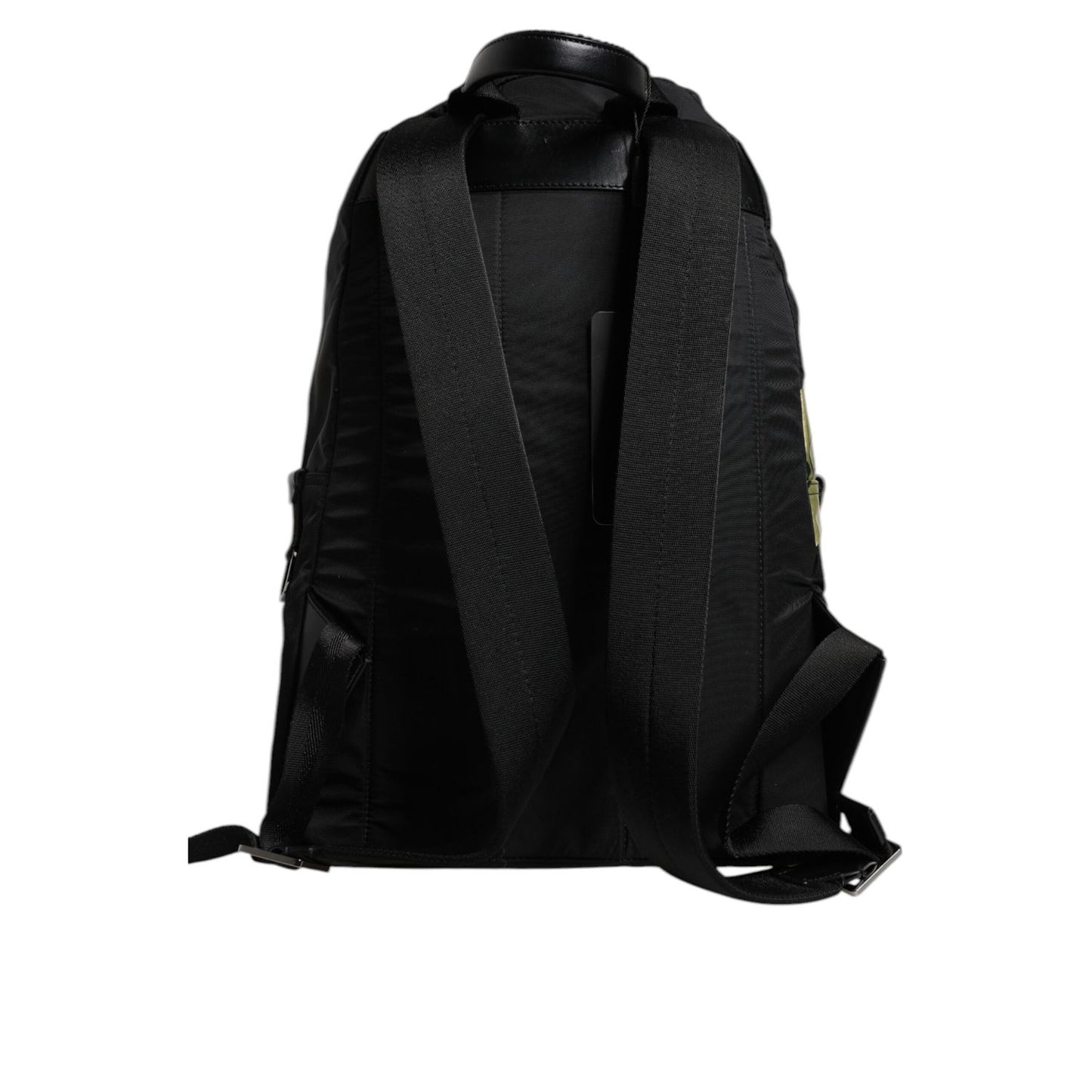 Dolce & Gabbana Black Logo Tape Polyamide School Travel Backpack Men Bag