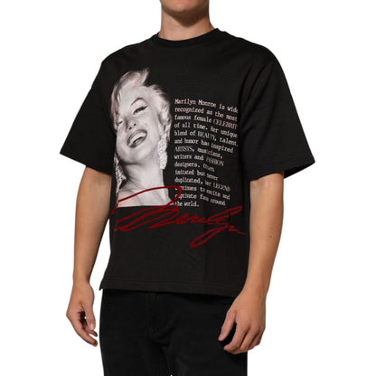 Dolce & Gabbana Black Marilyn Monroe Cotton Crew Neck T-shirt Dolce & Gabbana