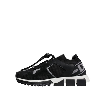 Dolce & Gabbana Black Mesh Sorrento Trekking Sneakers Shoes