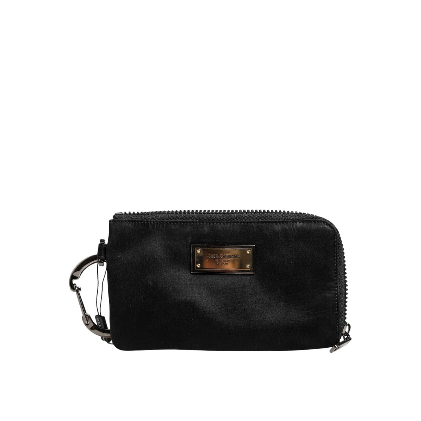 Dolce & Gabbana Black Nylon Logo Plaque Keyring Pouch Clutch Bag Dolce & Gabbana