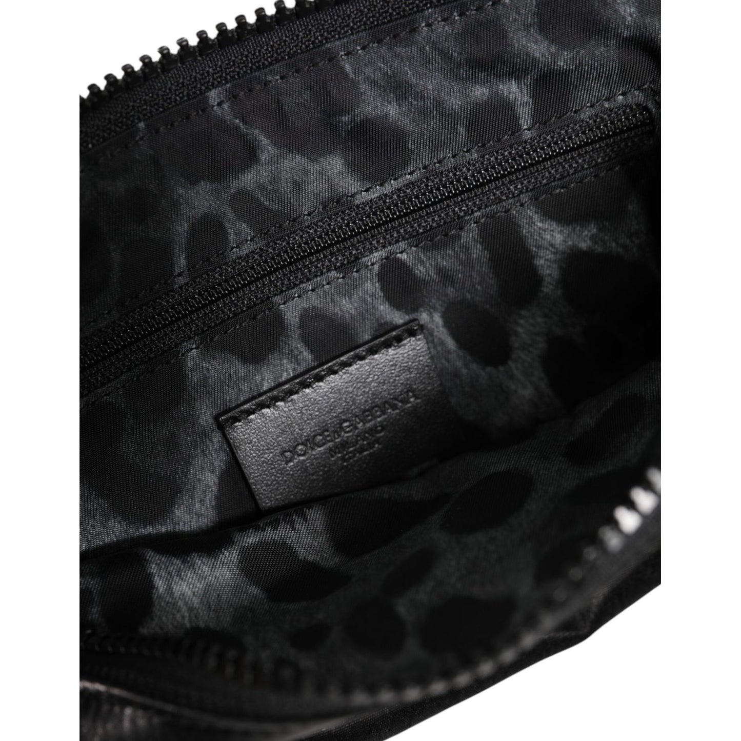 Dolce & Gabbana Black Nylon Logo Plaque Keyring Pouch Clutch Bag Dolce & Gabbana