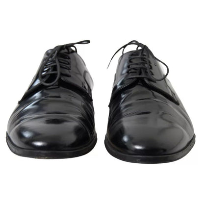 Dolce & Gabbana Black Polished Leather Formal Dress Shoes