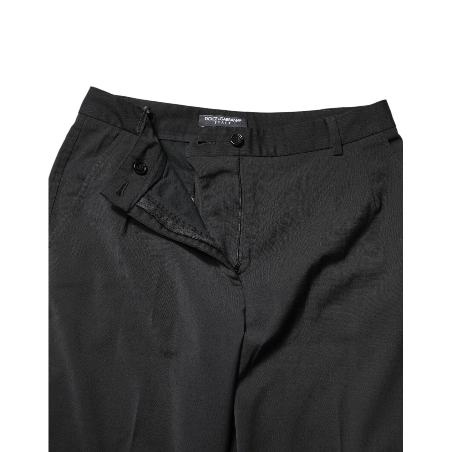 Dolce & Gabbana Black Polyester High Waist Slim Pants Dolce & Gabbana
