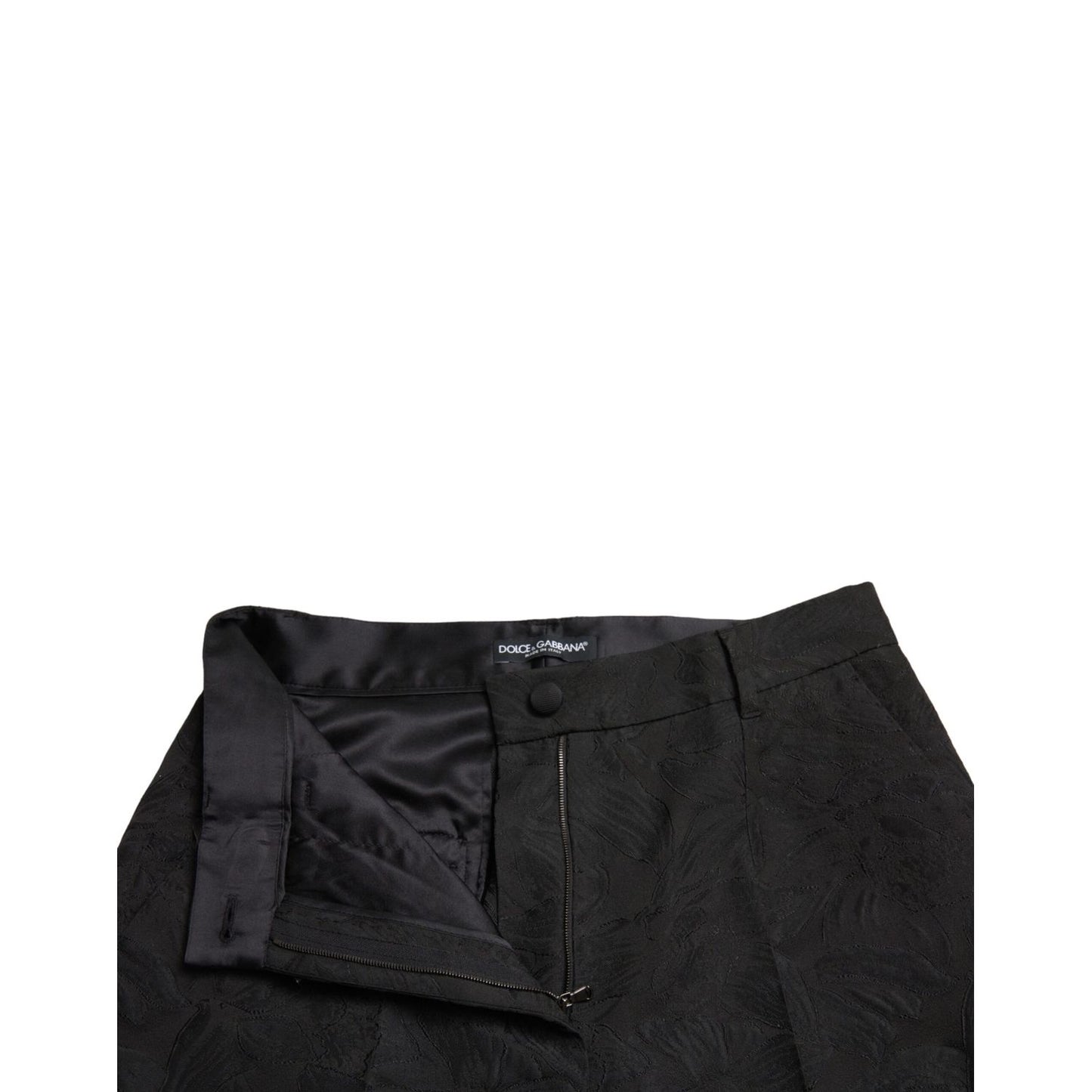 Dolce & Gabbana Black Polyester High Waist Tapered Pants