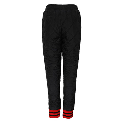 Dolce & Gabbana Black Quilted Mid Waist Jogger Pants Dolce & Gabbana