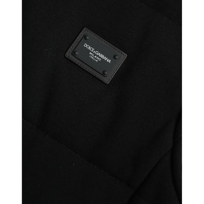 Dolce & Gabbana Black Rayon Buttoned Vest Logo Jacket