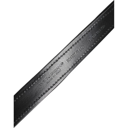 Dolce & Gabbana Black Sequin Embellished Metal Buckle Belt