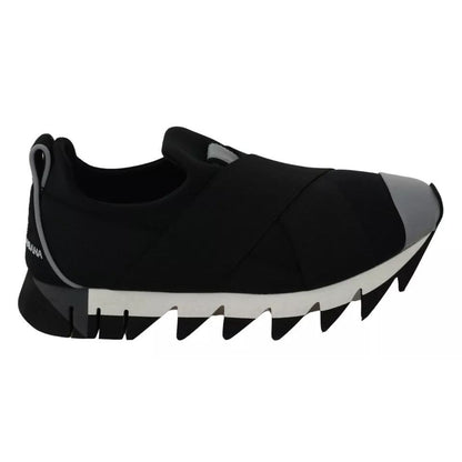 Dolce & Gabbana Black Shark Neoprene Stretch Sneakers Shoes Dolce & Gabbana