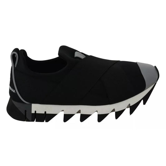 Dolce & Gabbana Black Shark Neoprene Stretch Sneakers Shoes Dolce & Gabbana