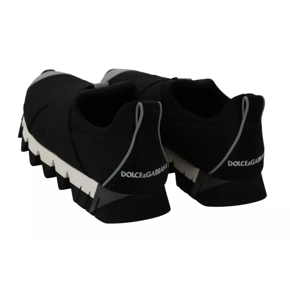 Dolce & Gabbana Black Shark Neoprene Stretch Sneakers Shoes Dolce & Gabbana