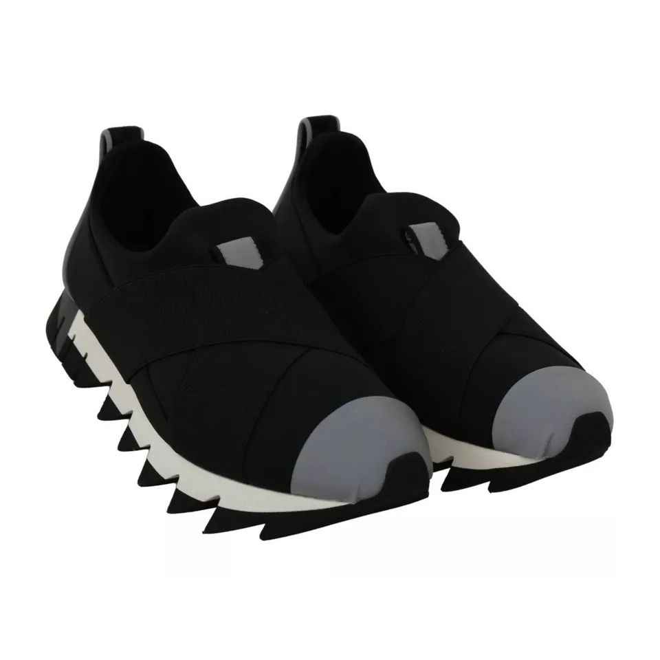 Dolce & Gabbana Black Shark Neoprene Stretch Sneakers Shoes Dolce & Gabbana