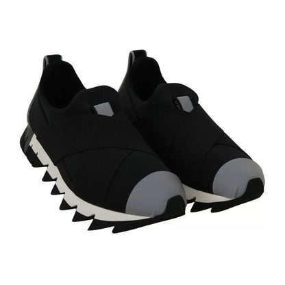 Dolce & Gabbana Black Shark Neoprene Stretch Sneakers Shoes Dolce & Gabbana
