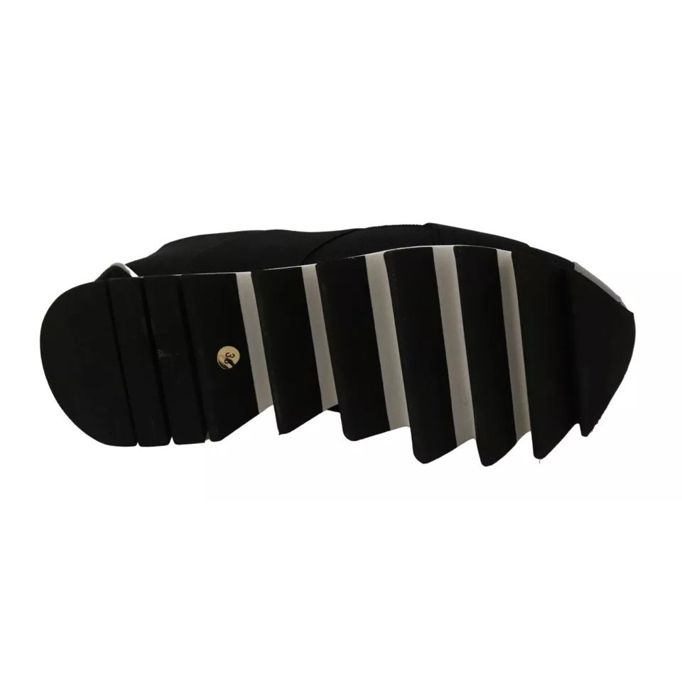 Dolce & Gabbana Black Shark Neoprene Stretch Sneakers Shoes Dolce & Gabbana