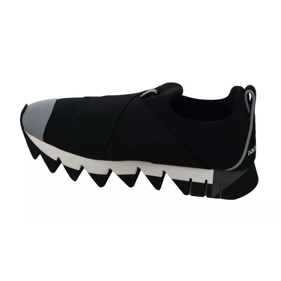 Dolce & Gabbana Black Shark Neoprene Stretch Sneakers Shoes Dolce & Gabbana