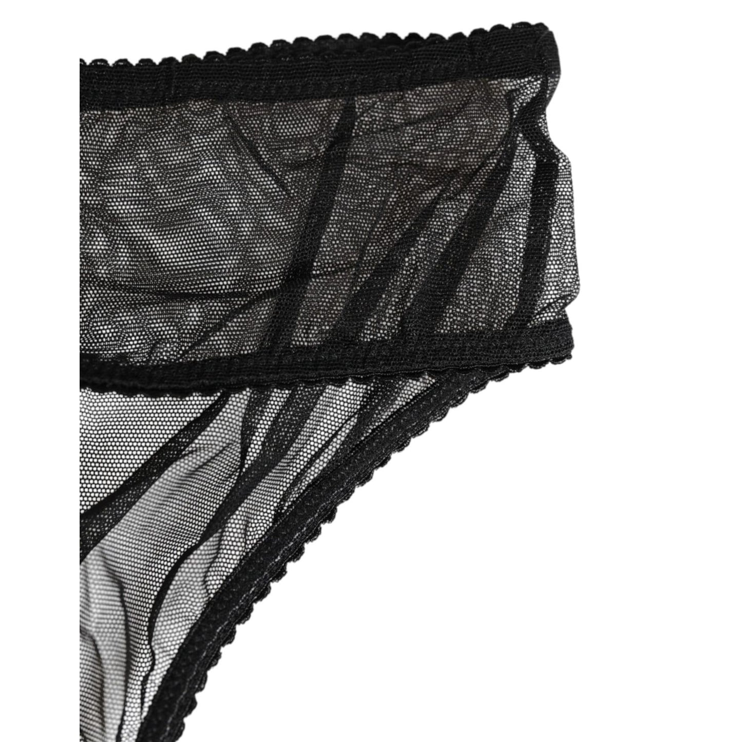 Dolce & Gabbana Black Sheer Mesh Lace Bikini Briefs Underwear