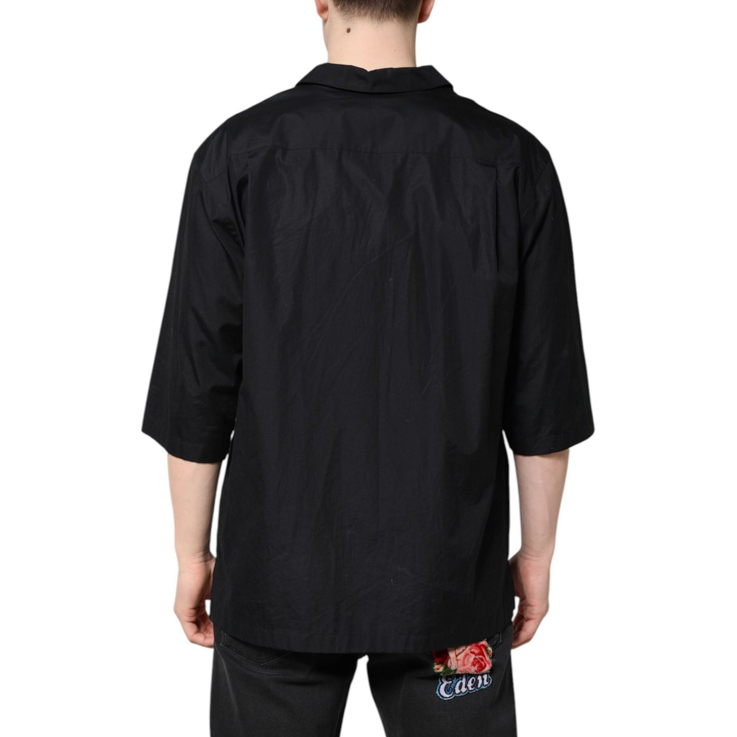 Dolce & Gabbana Black Short Sleeves Button Down Casual Shirt Dolce & Gabbana