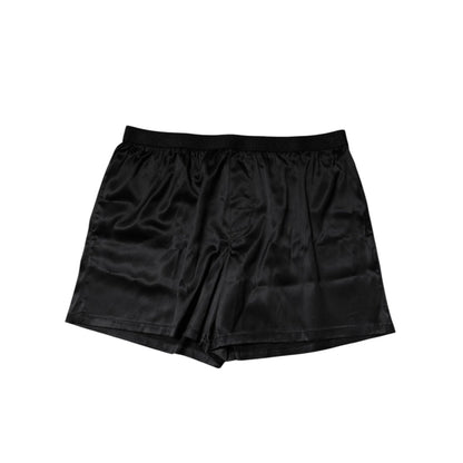 Dolce & Gabbana Black Silk Regular Men Boxer Shorts Underwear Dolce & Gabbana
