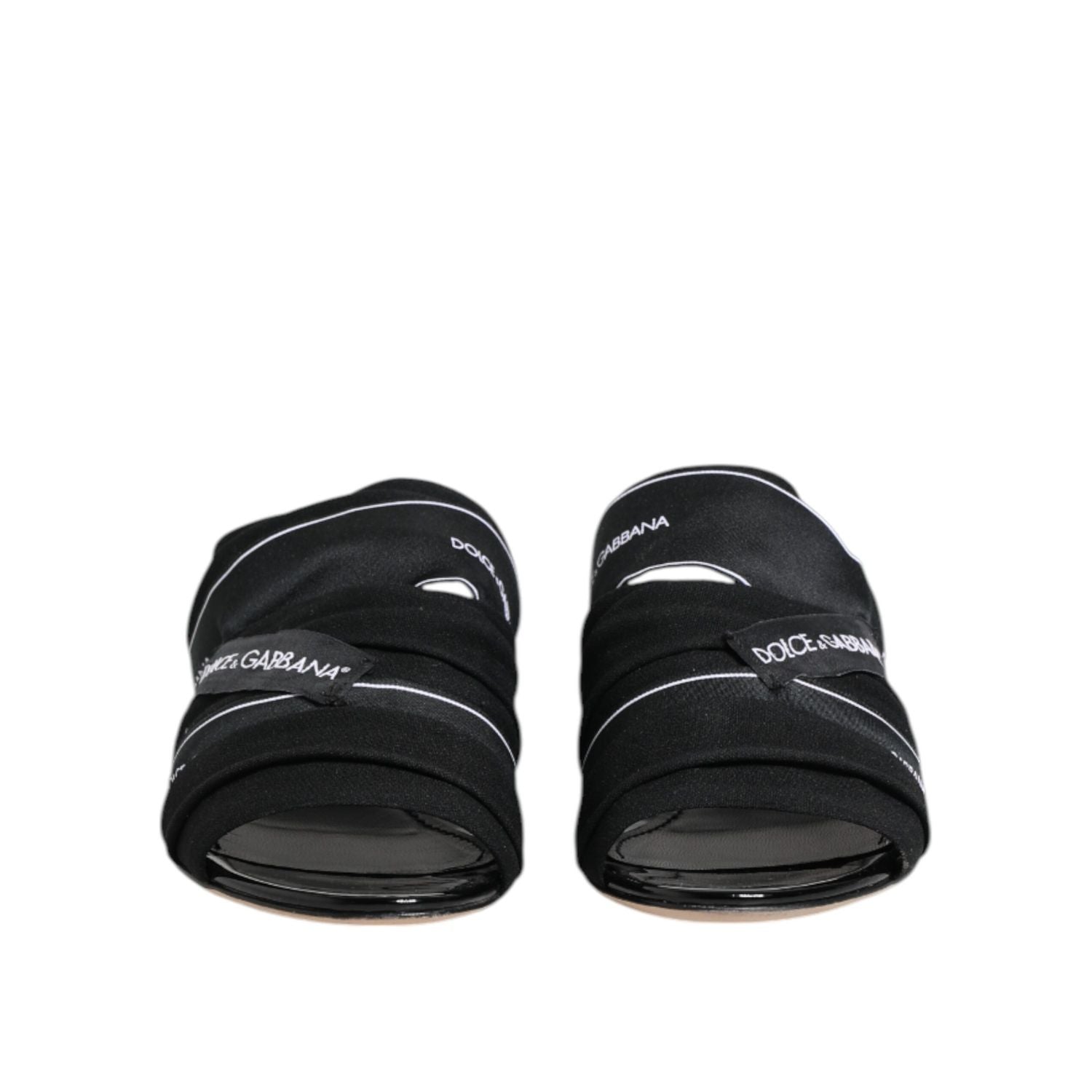 Dolce & Gabbana Black Slides Slip On Sandals Shoes