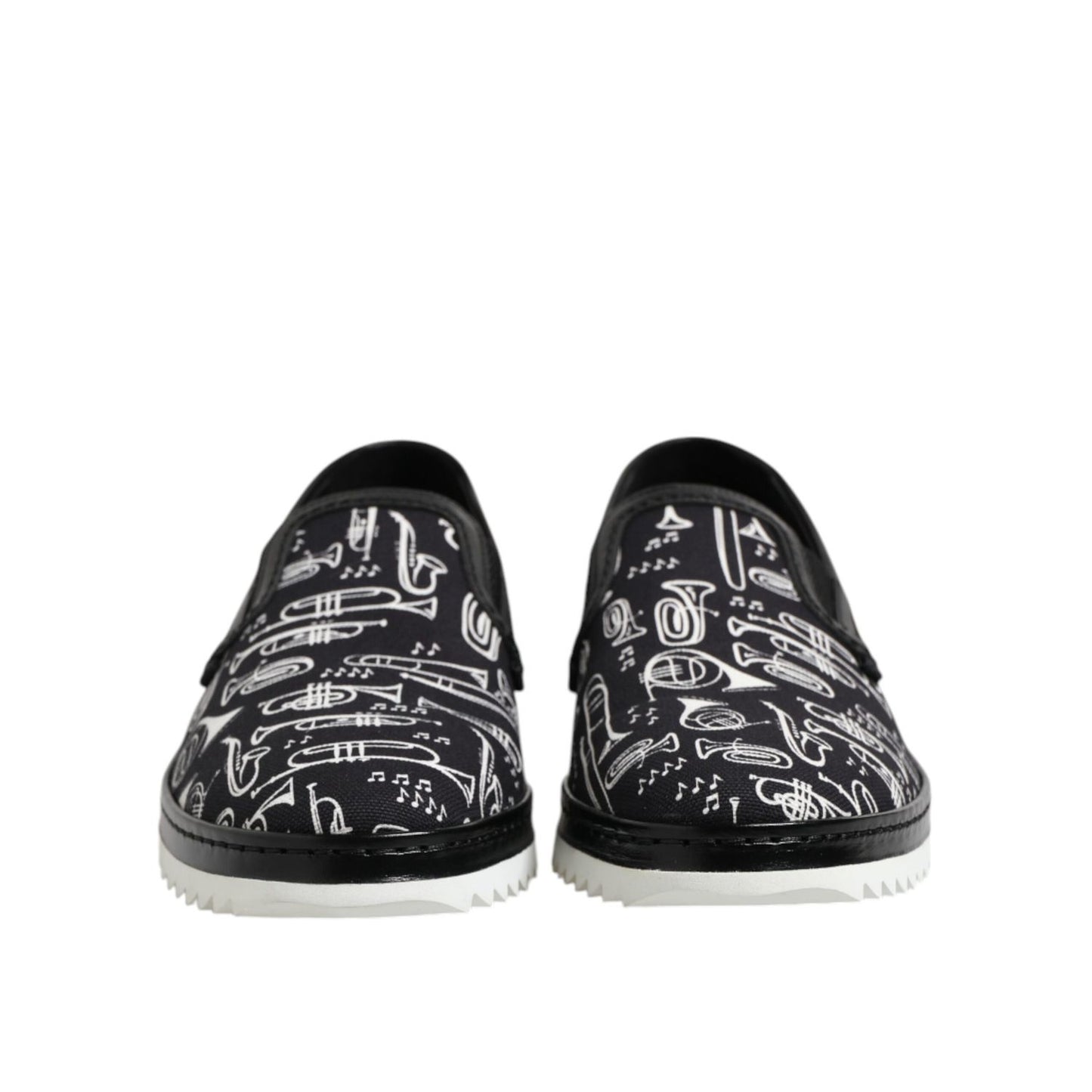 Dolce & Gabbana Black Slip On Printed Men Loafers Shoes Dolce & Gabbana