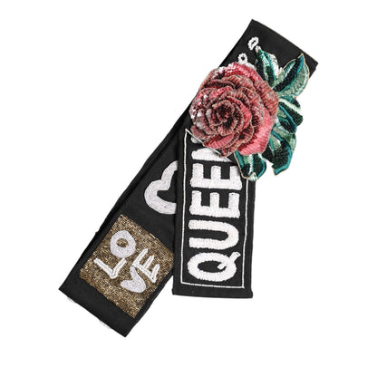 Dolce & Gabbana Black Stretch Multicolor Embellished Waist Belt Dolce & Gabbana