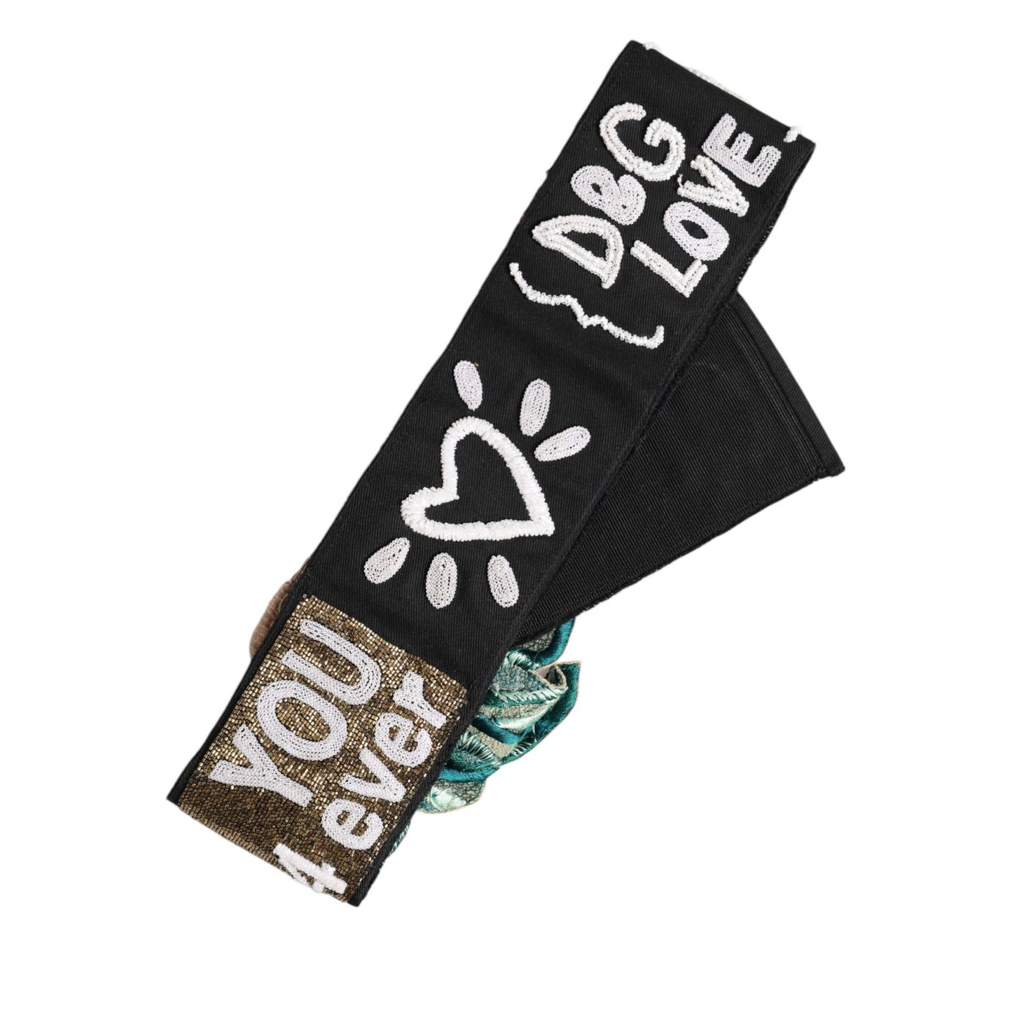 Dolce & Gabbana Black Stretch Multicolor Embellished Waist Belt Dolce & Gabbana