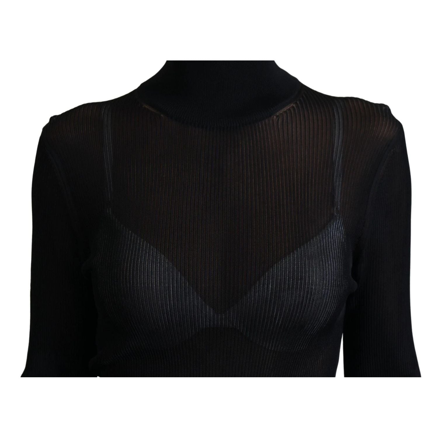 Dolce & Gabbana Black Turtleneck Slim Fit Pullover Sweater