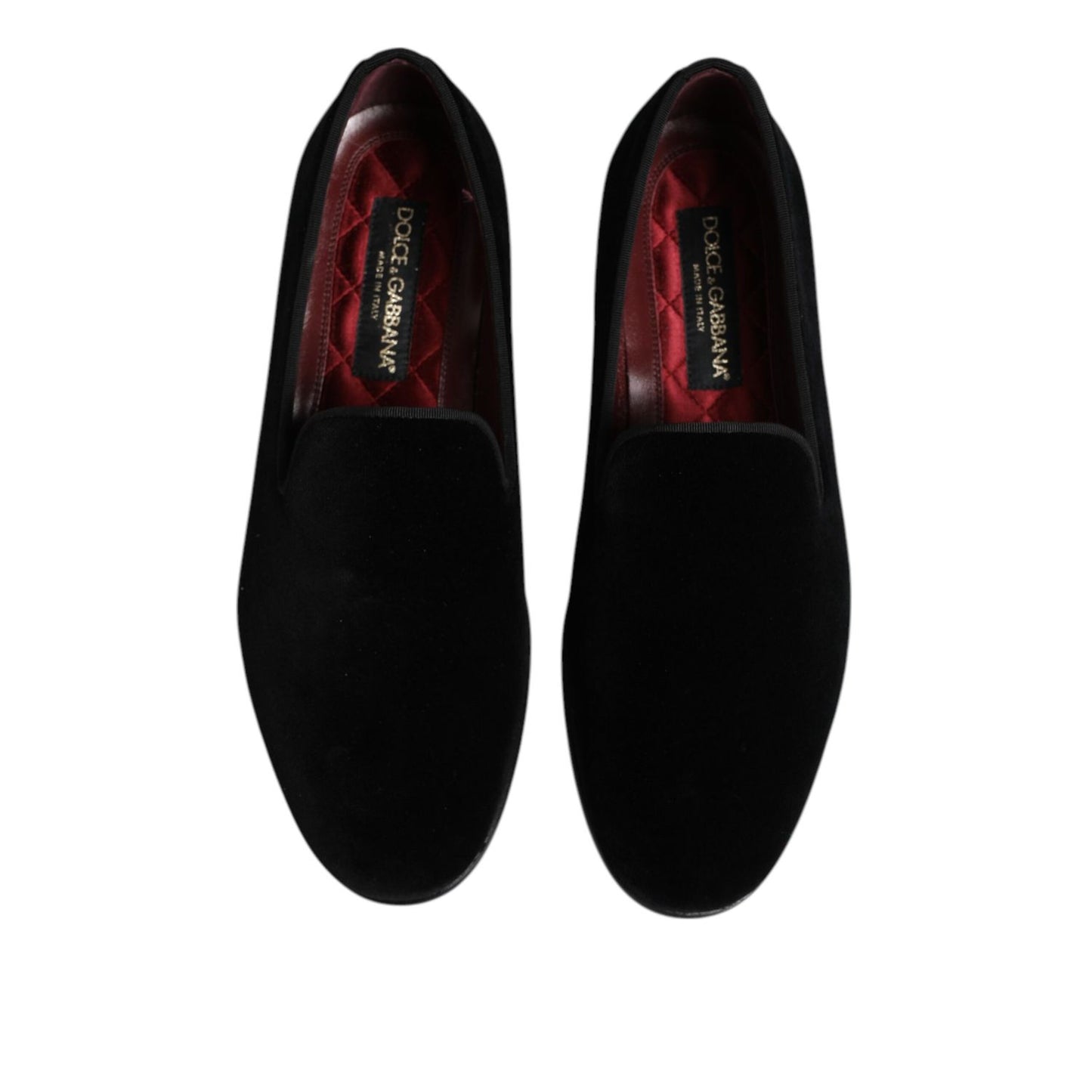 Dolce & Gabbana Black Velvet Slip On Loafers Formal Shoes Dolce & Gabbana